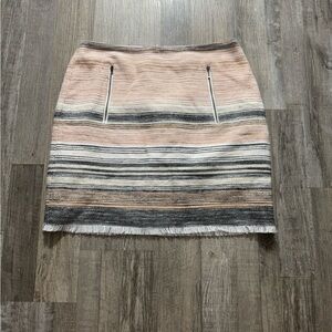 LOFT Neutral Toned Striped Pencil Skirt office wear